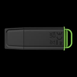 Kingston DataTraveler Exodia G2 256GB noir, vue arrière: dos avec certifications et anneau vert pour porte-clés