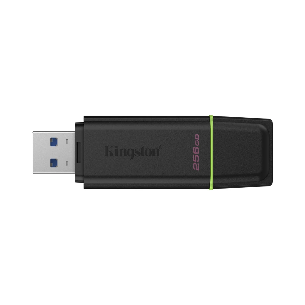 Kingston DataTraveler Exodia G2 256GB noir, vue en perspective: corps noir avec capuchon vert et logo Kingston visible - Ítem1