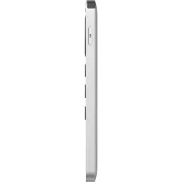 WiiM Remote II Argent, vue latérale: bouton microphone et boutons de volume sur le profil argenté