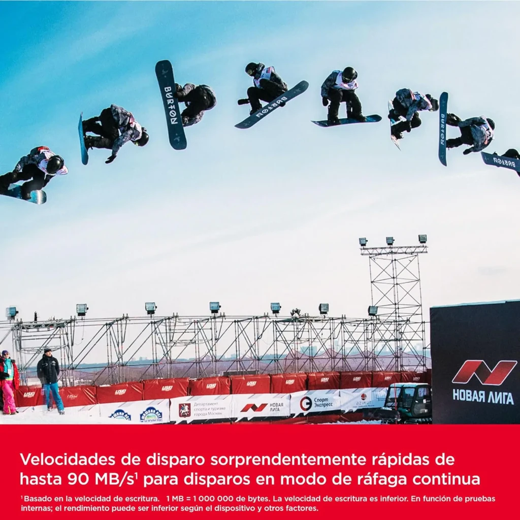 SanDisk Extreme PRO SDXC UHS-I 128GB negro, vista frontal: cara principal con logo, 200MB/s, 128GB y certificaciones V30 U3 - Ítem3