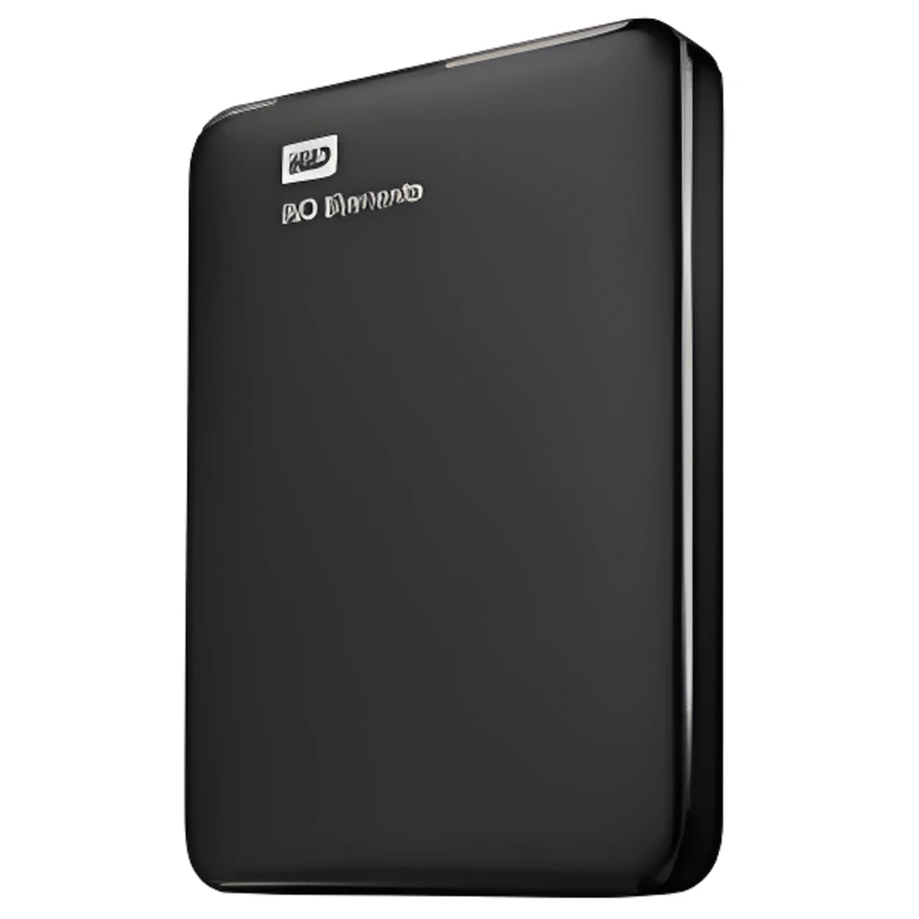 WD Elements SE 2TB negro, vista frontal: superficie mate con logo WD centrado y esquina superior brillante - Ítem4