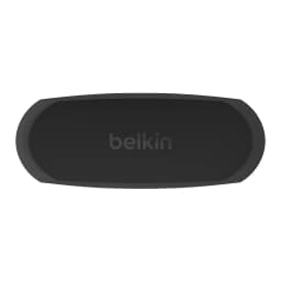 Belkin SoundForm Rhythm Noir, vue du dessus: couvercle de l'étui fermé avec logo Belkin centré