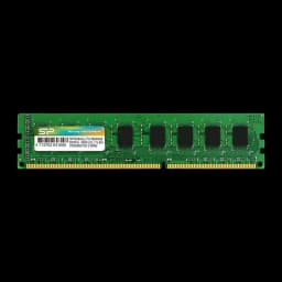 Silicon Power SP008GLLTU160N02 8GB DDR3L Vert, vue avant: PCB vert avec puces noires et étiquette SP