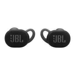 JBL Endurance Race 2 negro, vista frontal: ambos auriculares con logo JBL y ganchos de sujeción visibles