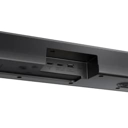 LG Barra de Sonido S70TY negro, vista inferior: panel de conectores con HDMI, USB y eARC visibles