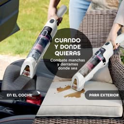 Shark StainForce HX100EU Blanco, uso: limpiando mancha en cojín exterior y asiento de coche sin cable