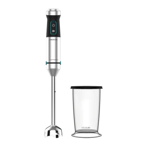 Cecotec Power TitanBlack 1500 XL negro, vista frontal: batidora de mano con vaso medidor transparente incluido