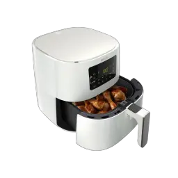 Freidora de aire Philips 3000 Series XL blanca con panel digital, pantalla LED 180°, cesta extraíble negra y asas, capacidad 6,2 L y acabado brillante