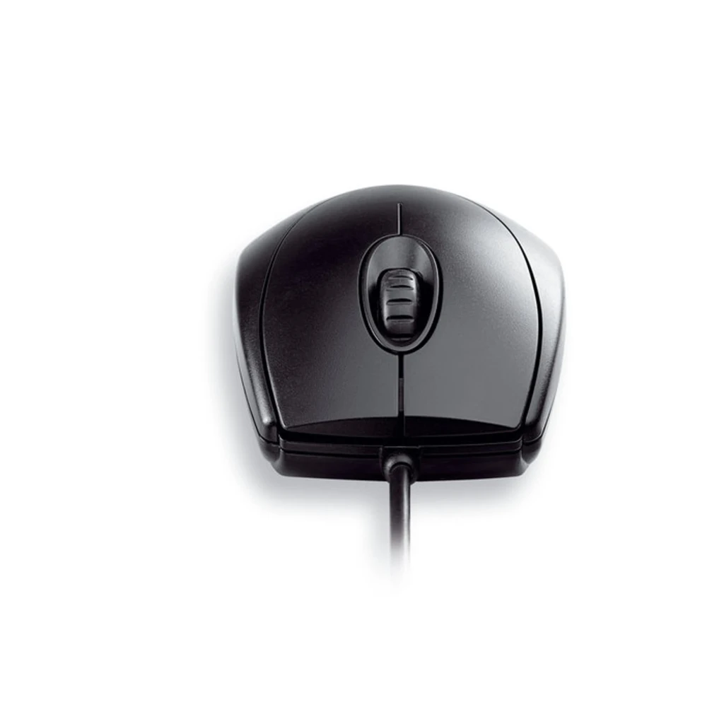 Cherry Rato M-5450 Óptico Preto, vista superior: roda de scroll central, dois botões e cabo USB visível - Item2