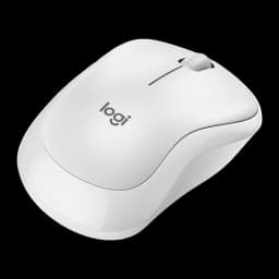 Logitech Rato M240 Silent Bluetooth branco, vista superior: corpo arredondado, roda de scroll e logótipo logi