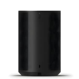 Sonos Era 100 SL noir, vue de face: corps cylindrique avec grille latérale et panneau central lisse