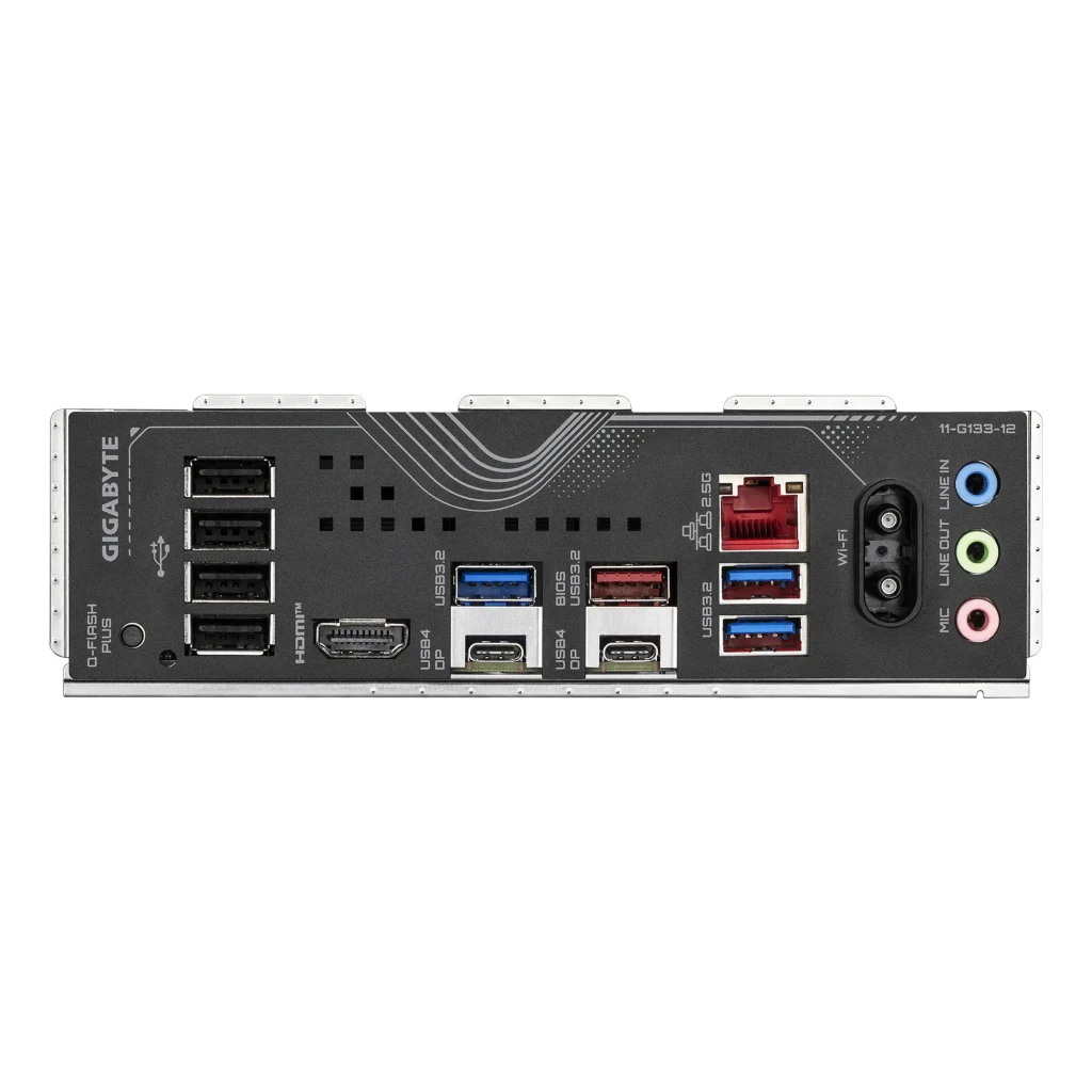 Gigabyte Placa-mãe X870 EAGLE WIFI7 Preto, vista frontal com caixa: placa ATX preta ao lado da embalagem laranja e preta - Item3