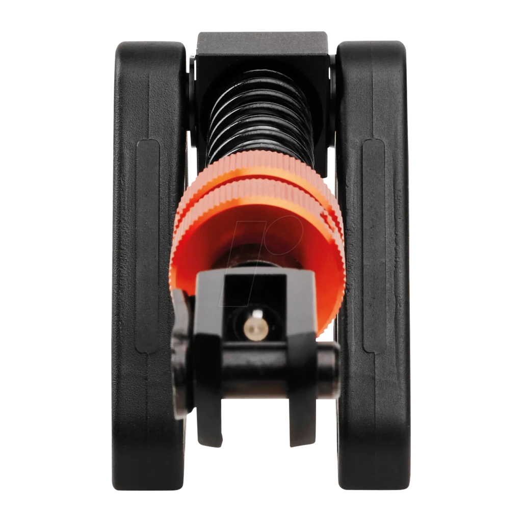 Asetek SimSports Initium Kit Atualização Acelerador, vista em ângulo: pedal alumínio com mola e conector laranja visíveis - Item2