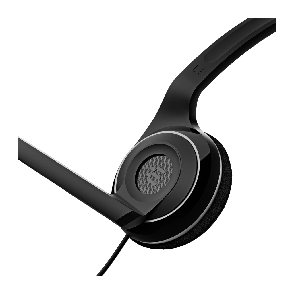EPOS Auriculares PC 7 USB negro, vista lateral: auricular monoaural con micrófono flexible y almohadilla de espuma - Ítem2