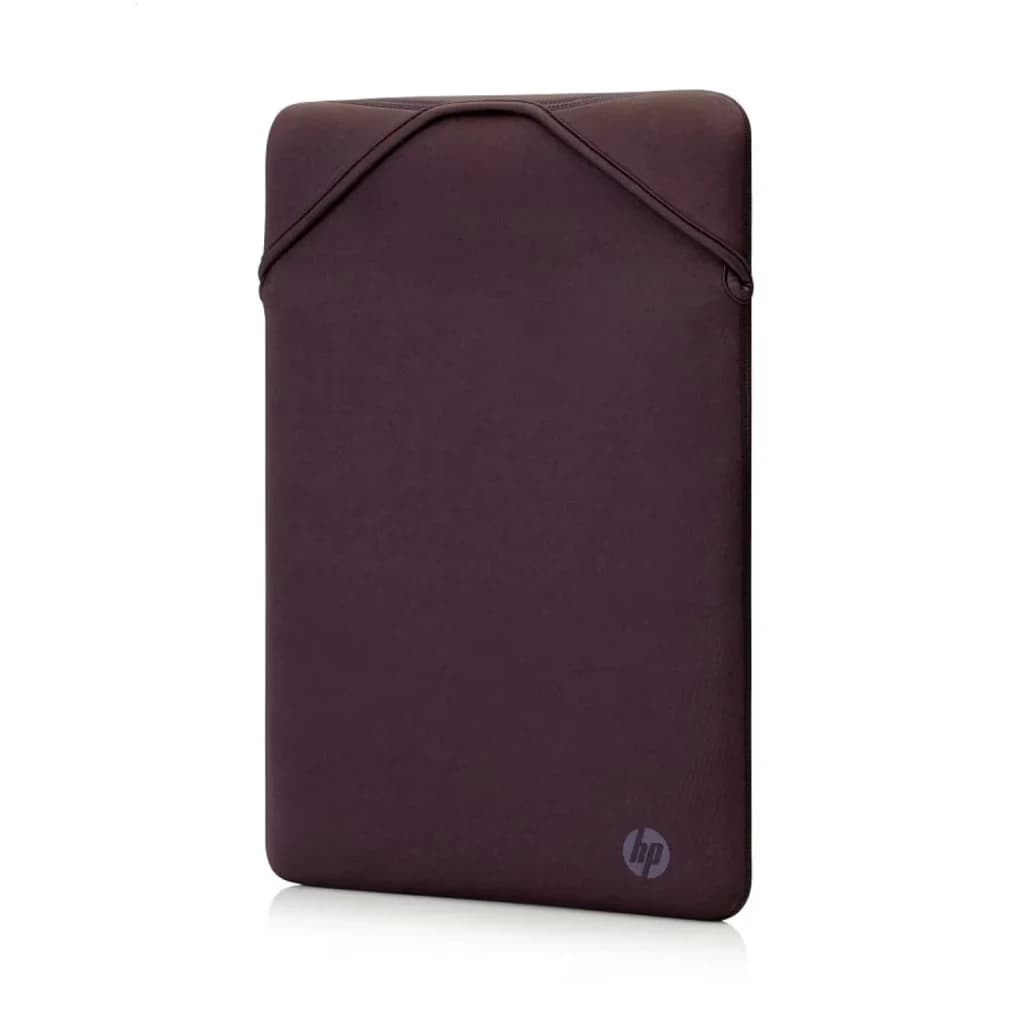 HP Housse Protective Reversible 15,6" Mauve, vue avant: housse néoprène violette avec élastiques aux coins et logo HP