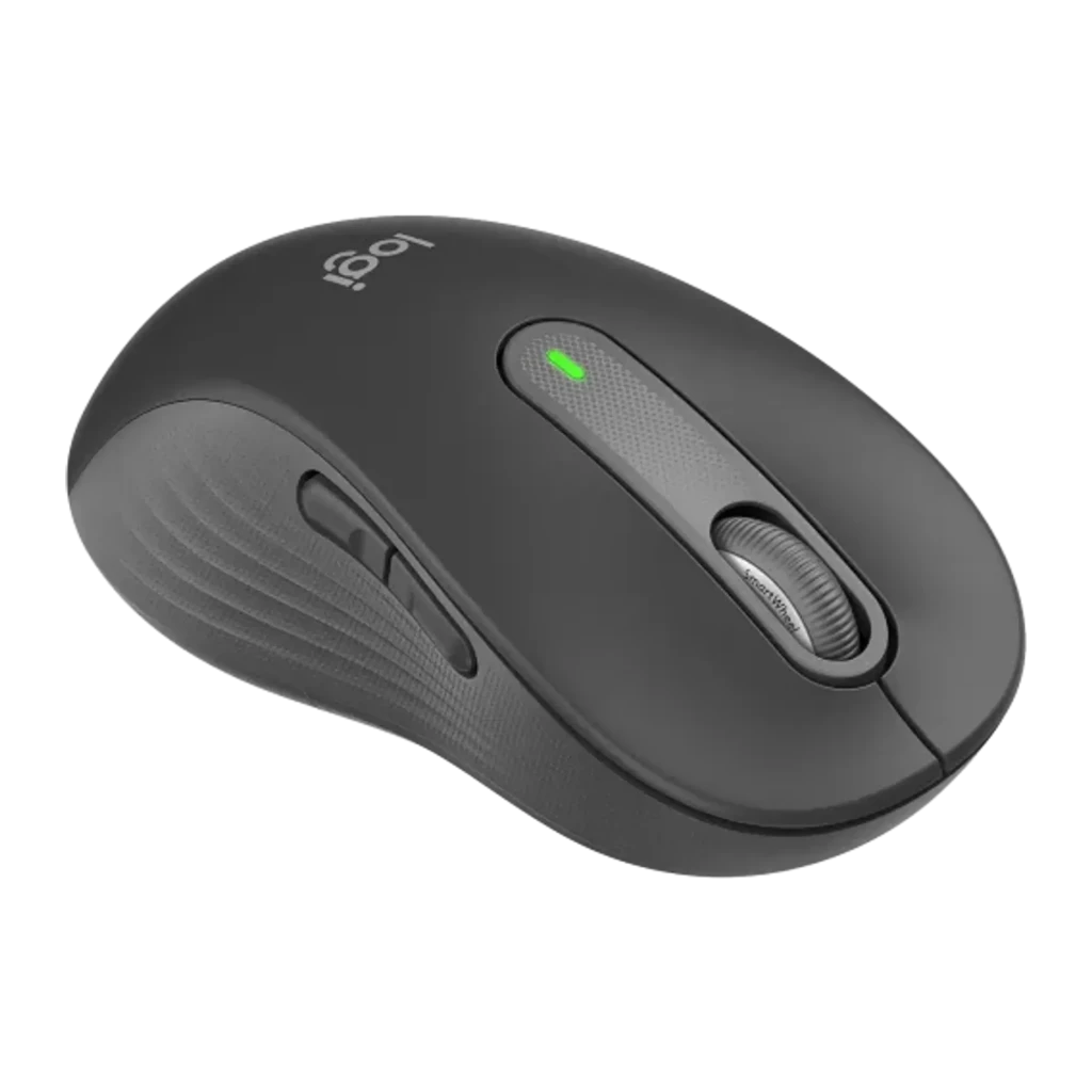 Logitech Ratón Signature M650 L for Business Grafito, vista superior: rueda de desplazamiento, LED verde y logo logi visibles - Ítem3