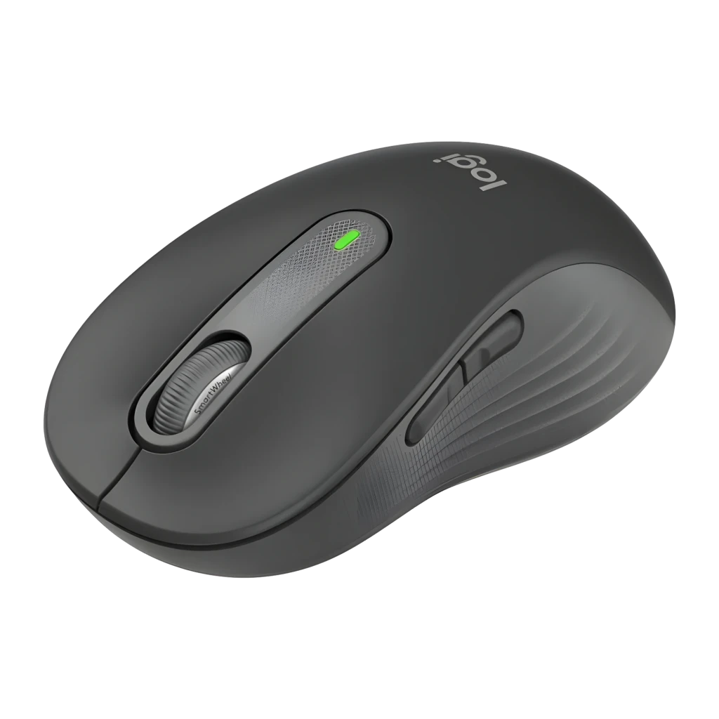 Logitech Ratón Signature M650 L for Business Grafito, vista superior: rueda de desplazamiento, LED verde y logo logi visibles - Ítem2