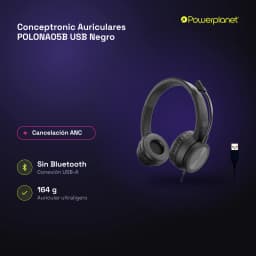 Conceptronic Auriculares POLONA05B USB Negro - características