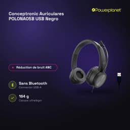 Conceptronic Auriculares POLONA05B USB Negro - características