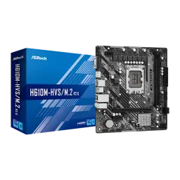 ASRock H610M-HVS/M.2 R2.0 microATX, carte mère avec boîte: socket LGA1700, slots DDR4 et boîte bleue