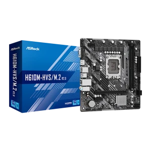 ASRock H610M-HVS/M.2 R2.0 microATX, placa-mãe com caixa: socket LGA1700, slots DDR4 e caixa azul