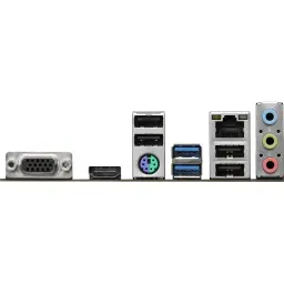 ASRock H610M-HVS/M.2 R2.0 64GB, panneau arrière: ports VGA, HDMI, PS/2, USB, RJ45 et audio