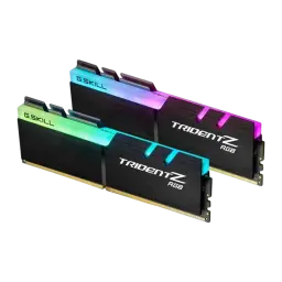 G.Skill Trident Z RGB 32GB DDR4 negro, vista lateral escalonada: dos módulos separados mostrando ambas caras con logo