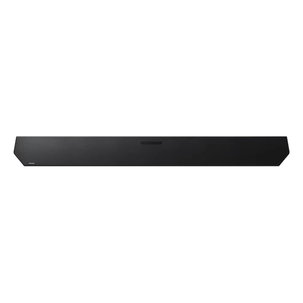 Samsung Barre de son HW-Q800F Noir, vue du dessus: surface texturée, panneau de commande central et extrémités biseautées