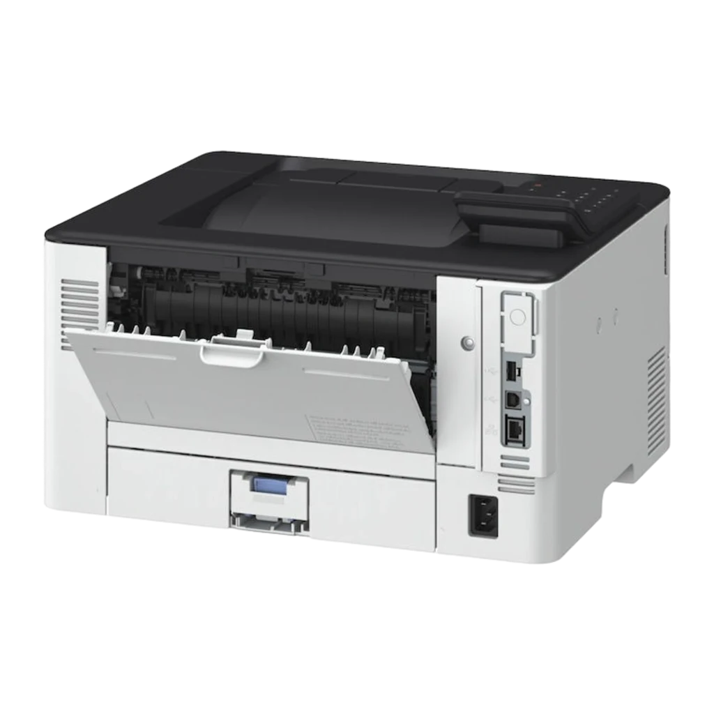 Canon i-SENSYS LBP243dw II blanche, vue de face: panneau de commande noir, bac de sortie et tiroir à papier - Ítem4