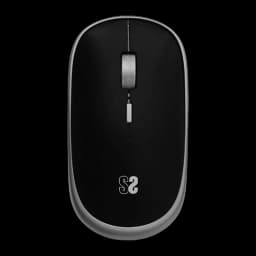 Ratón Subblim Wireless Mini Mouse 2.4GHz, negro mate con bordes grises, rueda metálica antideslizante y clic silencioso, diseño compacto y ergonómico