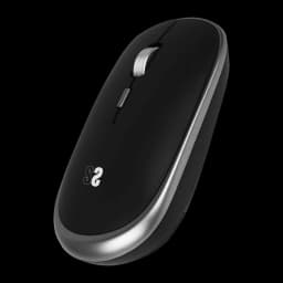 Ratón Subblim Wireless Mini Mouse 2.4GHz negro mate con laterales plateados, rueda texturizada metálica, clic silencioso y diseño compacto ergonómico