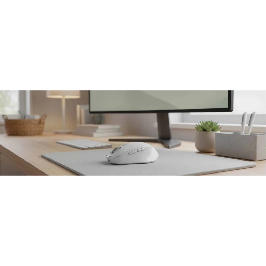 Ratón Subblim Wireless Mini Mouse 2.4GHz negro mate con laterales plateados, rueda texturizada metálica, clic silencioso y diseño compacto ergonómico - Ítem5