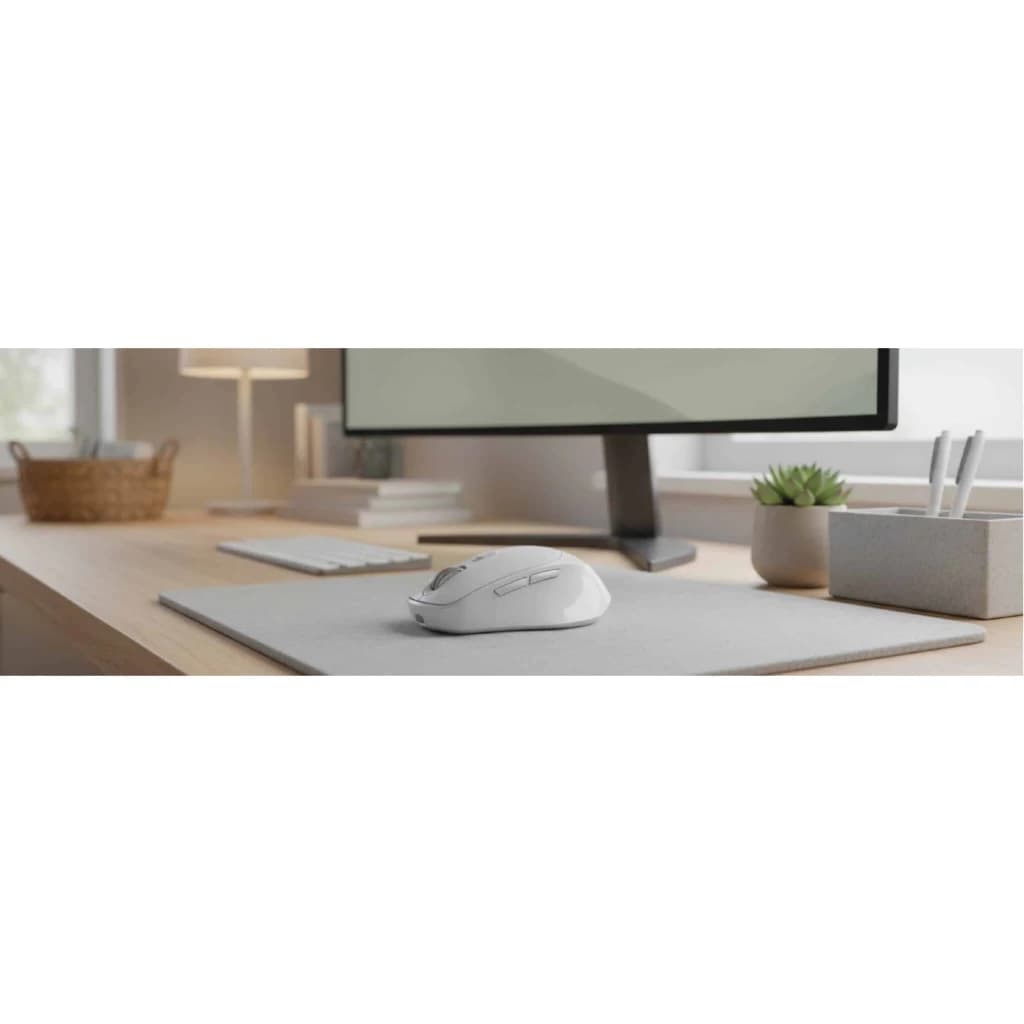 Ratón Subblim Wireless Mini Mouse Inalámbrico 2.4GHz Silent Click en color blanco, compacto y ergonómico, con rueda de desplazamiento y botones laterales
