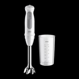 Braun Minipimer MultiQuick 5 MQ 50001 M Branco, vista frontal: varinha mágica com copo medidor graduado incluído