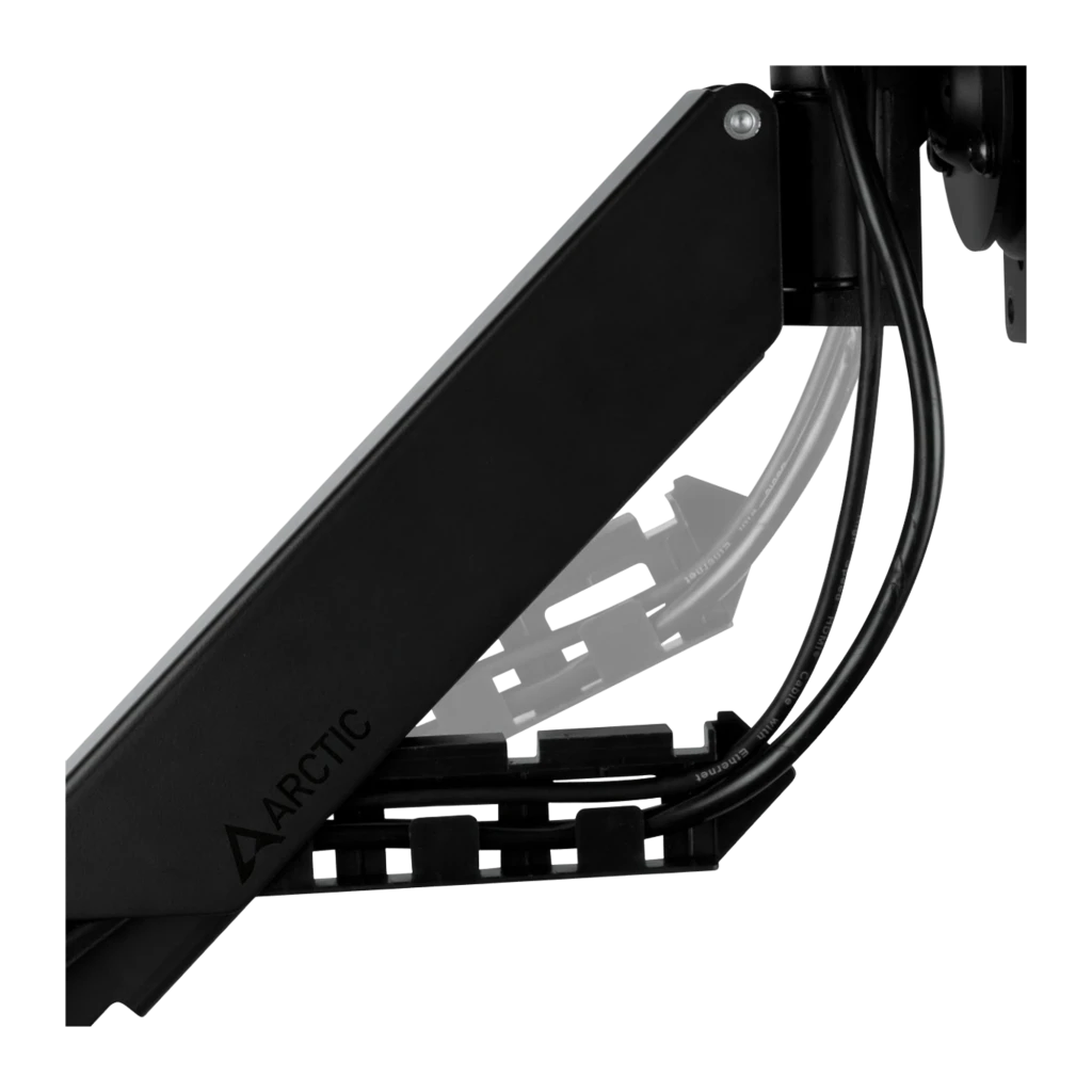 Arctic X1-3D Suporte braço articulado monitor Preto, vista frontal: braço completo com placa VESA, articulação e grampo de - Item4