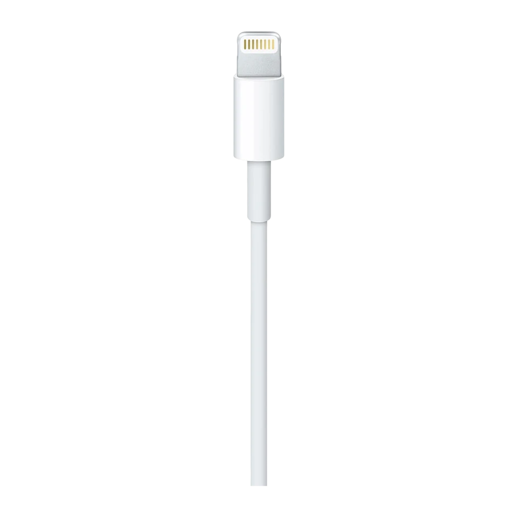 Apple Cabo Lightning para USB 0,5 m branco, vista frontal: conectores USB-A e Lightning visíveis, cabo enrolado sobre fundo - Item1
