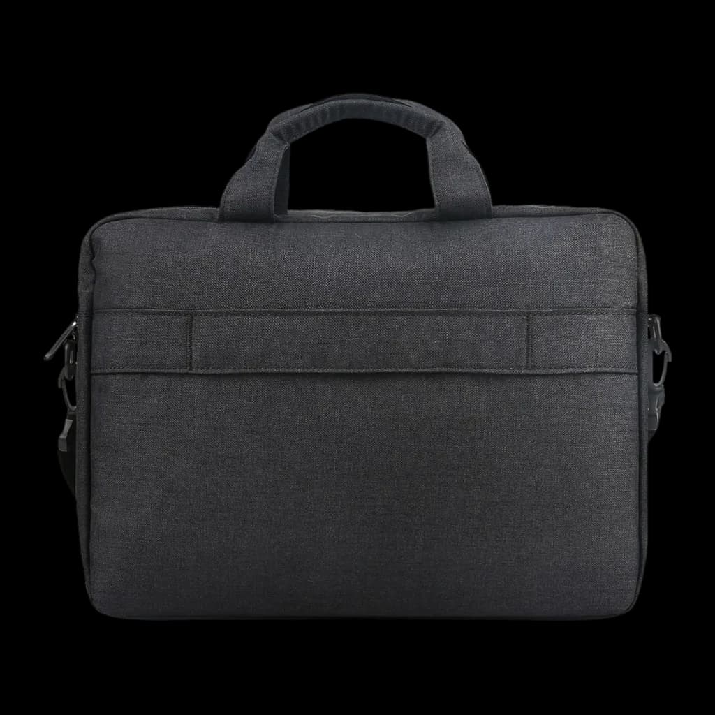 Lenovo Maleta Casual Topload T210 15.6" preta, vista traseira: bolso plano traseiro, alça acolchoada e gancho para alça