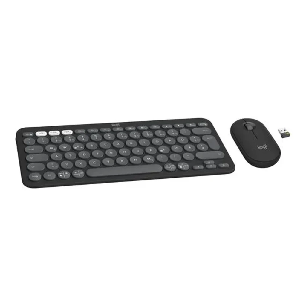 Logitech Pebble 2 Combo Graphite gris, vue de dessus: clavier compact à touches rondes et souris sans fil - Ítem1