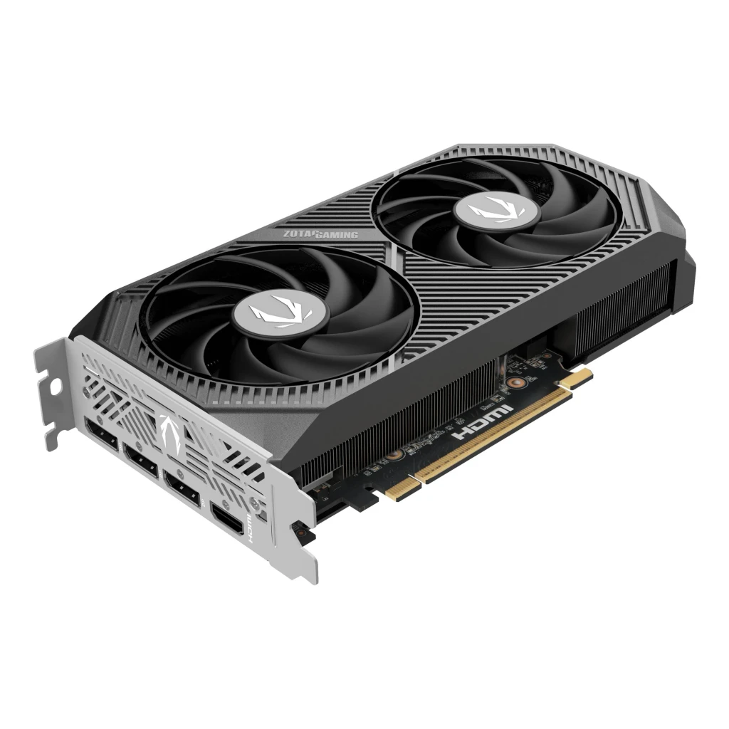 ZOTAC Gaming GeForce RTX 5060 Ti Twin Edge OC 8GB, vista frontal: dois ventiladores com logo ZOTAC, shroud preto texturizado - Item1