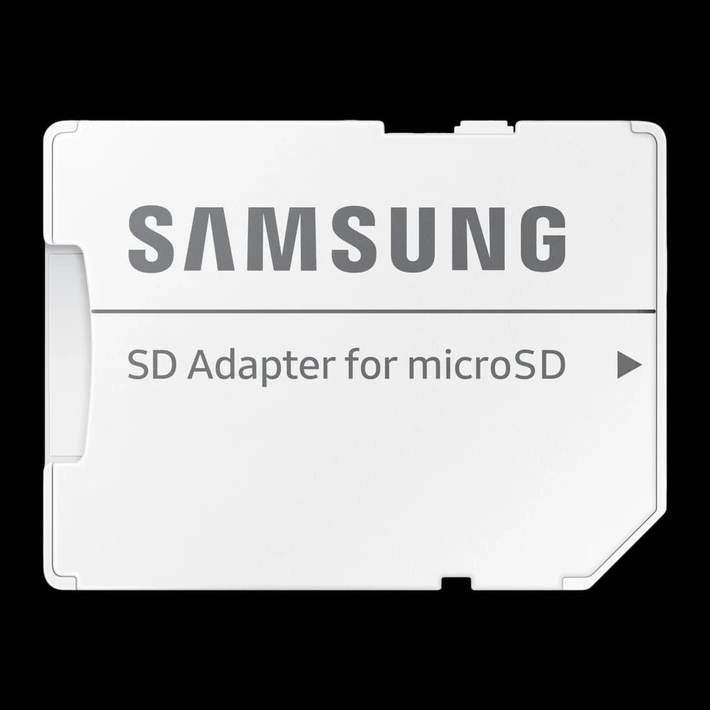 Samsung microSD PRO Ultimate 512GB azul, adaptador SD solo frontal: adaptador blanco con texto SD Adapter for microSD sin