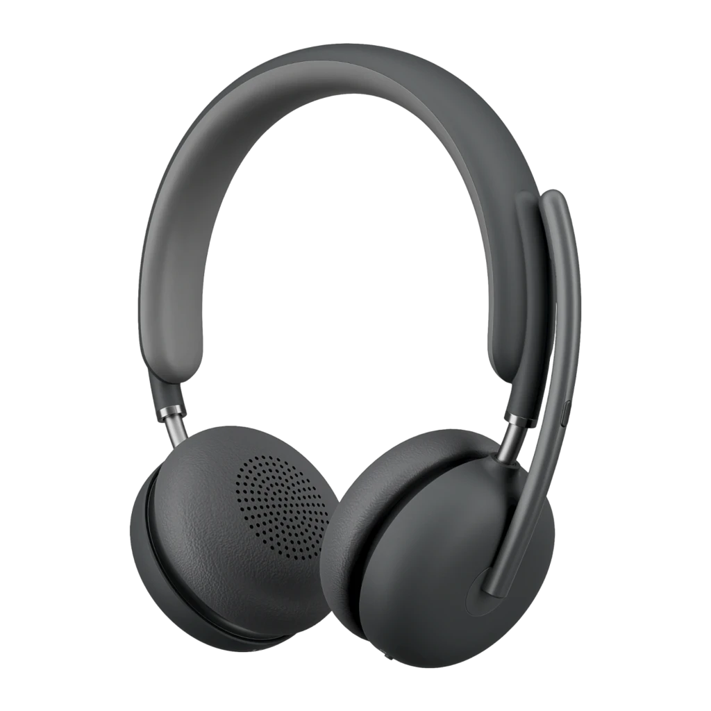 Logitech Zone Wireless 2 UC Graphite gris, vista frontal en ángulo: auriculares con micrófono boom, almohadillas y diadema - Ítem3