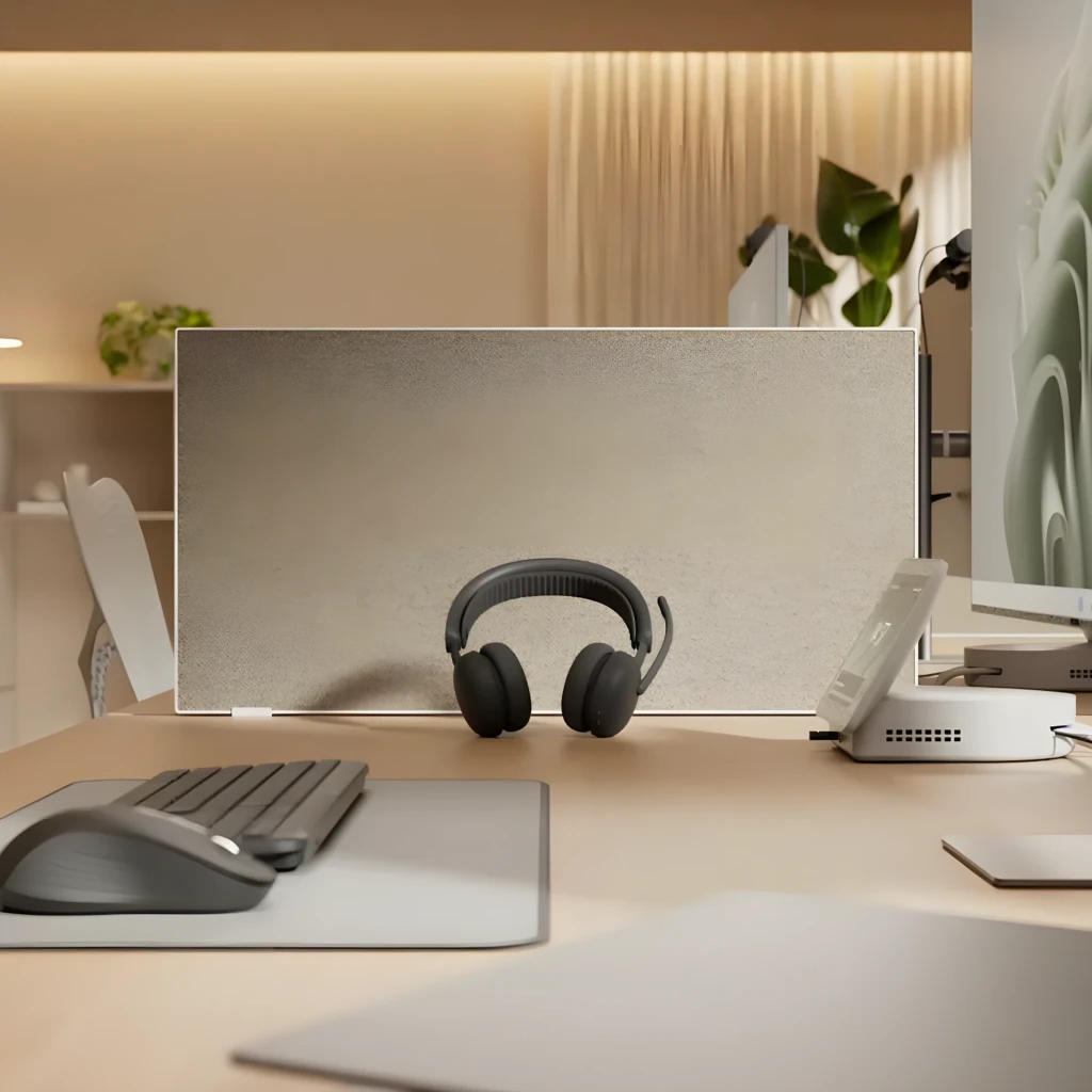 Logitech Zone Wireless 2 UC Graphite gris, vista frontal en ángulo: auriculares con micrófono boom, almohadillas y diadema - Ítem5