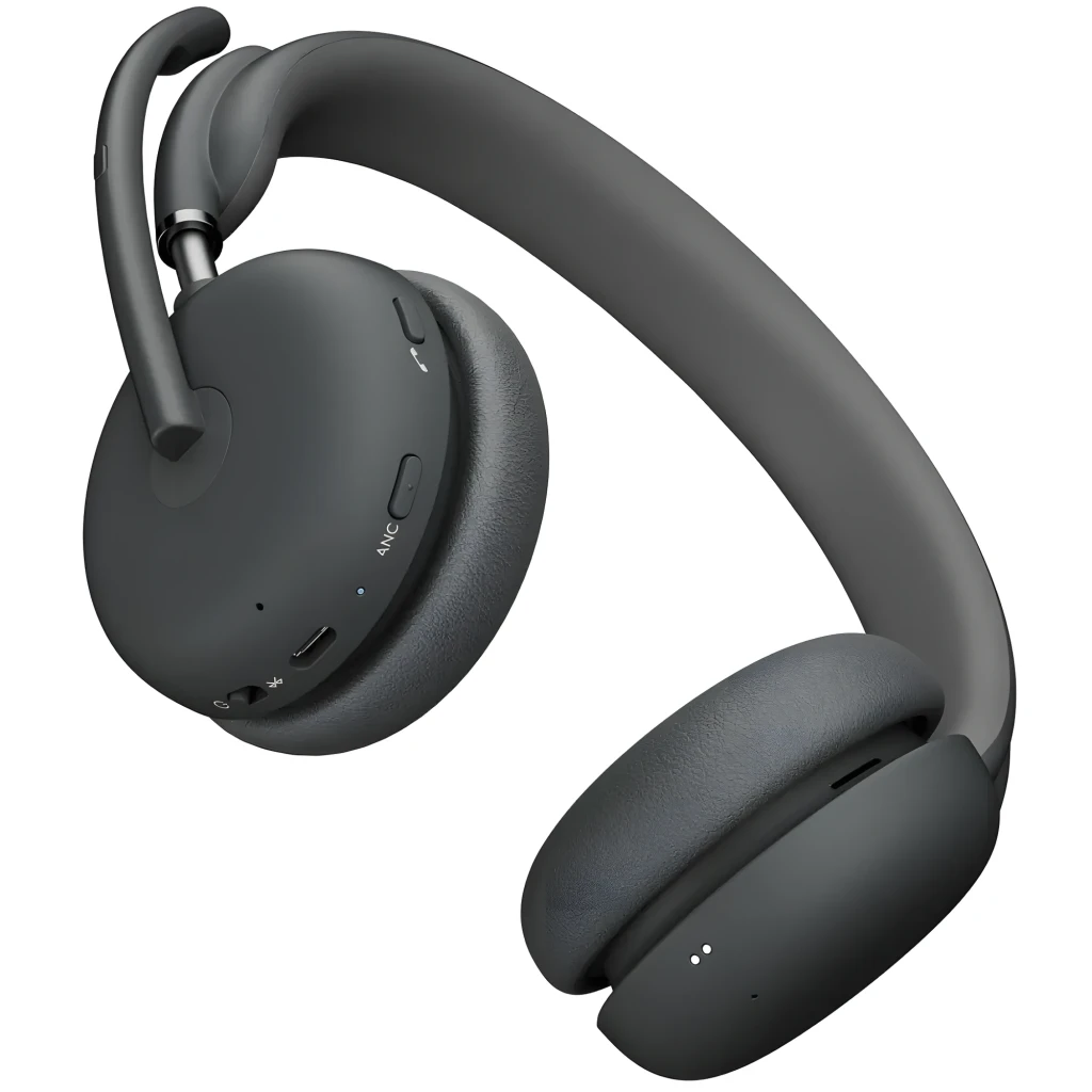 Logitech Zone Wireless 2 UC Graphite gris, vista frontal en ángulo: auriculares con micrófono boom, almohadillas y diadema - Ítem6