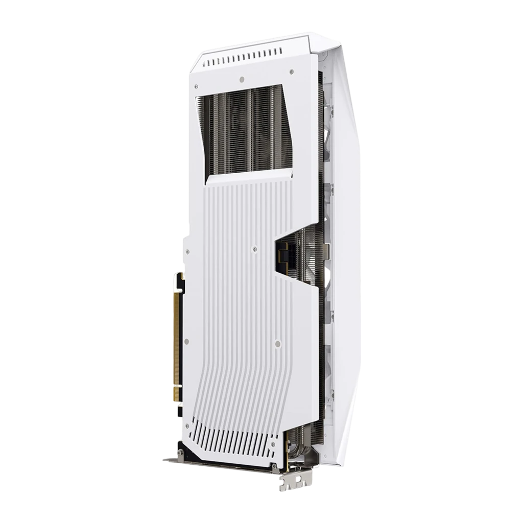 XFX Radeon RX 9060 XT Mercury OC Branca, kit com caixa: placa branca de frente ao lado da caixa AMD RX 9060 XT com texto Pro - Item2