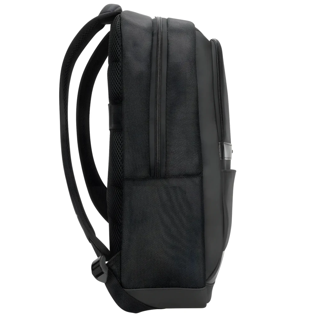 Targus Mochila TSB911GL 16 polegadas preto, vista frontal: compartimentos, fechos prateados e logo Targus - Item5