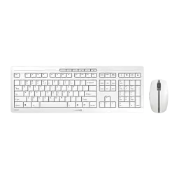 Cherry Stream Desktop Pale Gray gris, vue de dessus: clavier complet et souris sans fil gris clair avec accents gris