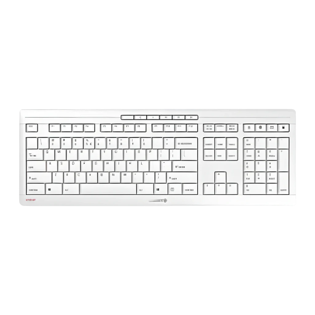 Cherry Stream Desktop Pale Gray gris, vue de dessus: clavier complet et souris sans fil gris clair avec accents gris - Ítem1