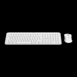 Logitech Signature Slim Combo MK950 gris, vista superior: teclado y ratón en plano cenital, perfil plano visible