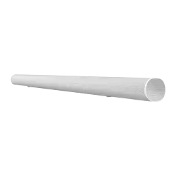 Sonos Arc Ultra blanc, vue latérale diagonale: forme cylindrique allongée avec grille en tissu et extrémité arrondie visible