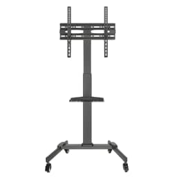 Fonestar Support TV STS-4244N Motorisé 32-65" Noir, vue de face: colonne, fixation, tablette et roulettes avec frein